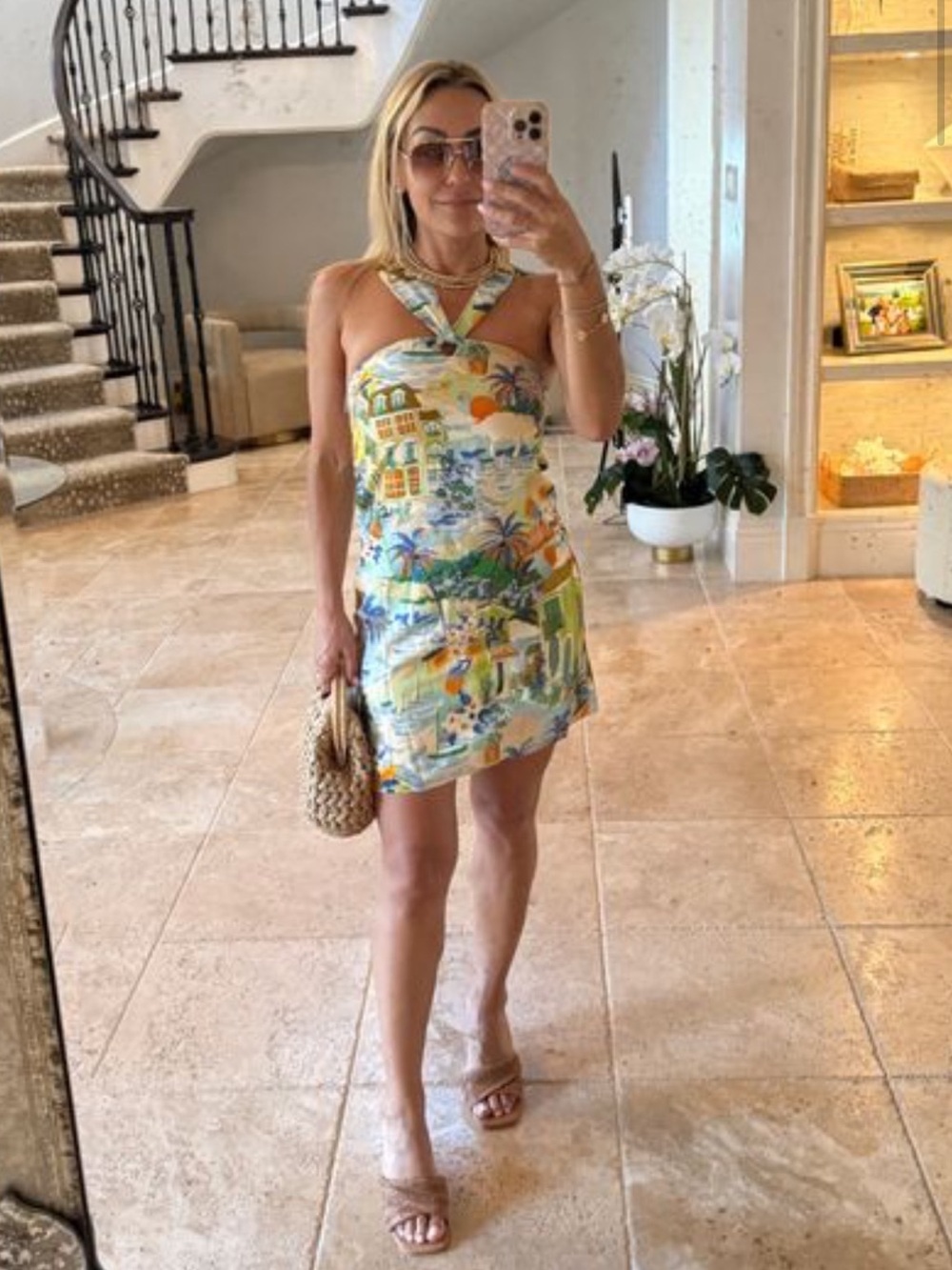 Vici Sun Fun Weekend Novelty Halter Mini Dress XS